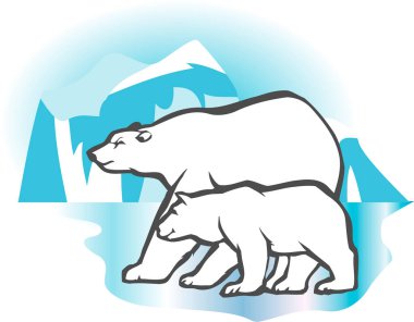 Beyaz ayıların karikatür çizimi