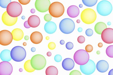 Beyaz arkaplanda renkli topların 3d görüntülenmesi