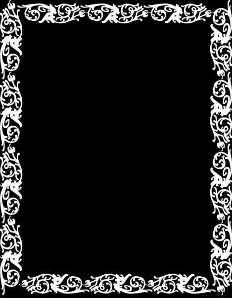Fekete Fehér Varrat Nélküli Minta Dekoratív Vintage Elemekkel — Stock Fotó