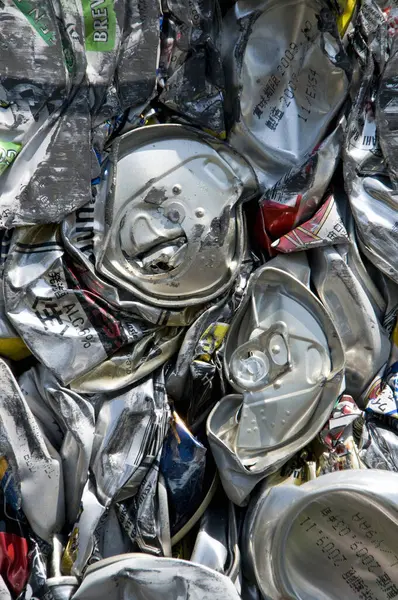 Pressed Metal Recycling Waste Recycling Collection Waste — Stock Photo, Image