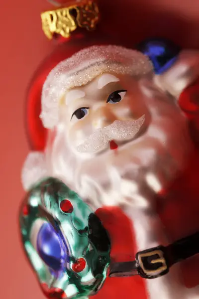 Милая Кукла Санта Клауса Белой Бородой Рождественская Игрушка Стоковая Картинка