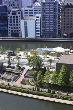 Güzel modern şehir manzarası, kentsel konsept geçmişi 