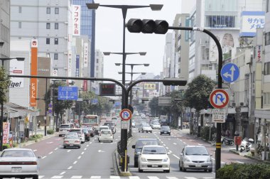 Şehirdeki trafiğin manzarası