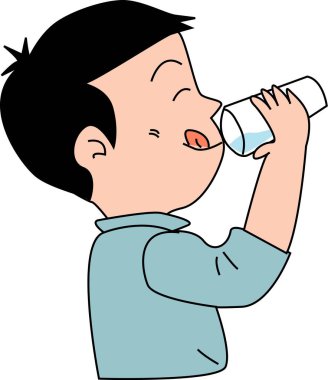 Su içen çocuk çizimi