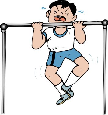 Adam beyaz arka planda barfiks çekiyor