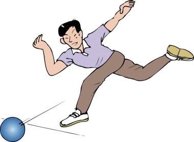 Adam beyaz arkaplanda basit bir çizgi film canlandırıyor.  