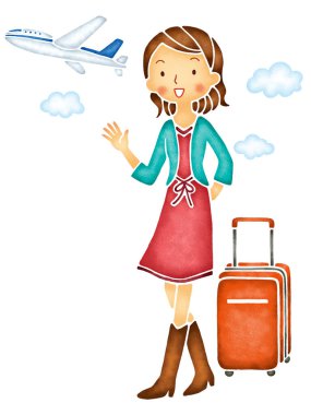 -Uçakla seyahat kız