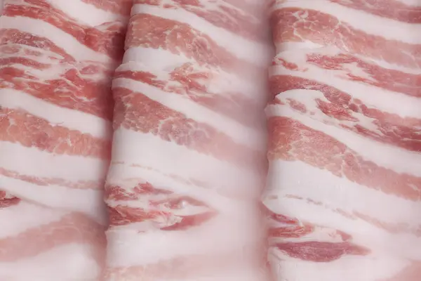 Fresh Raw Bacon Close View — Stock Photo, Image