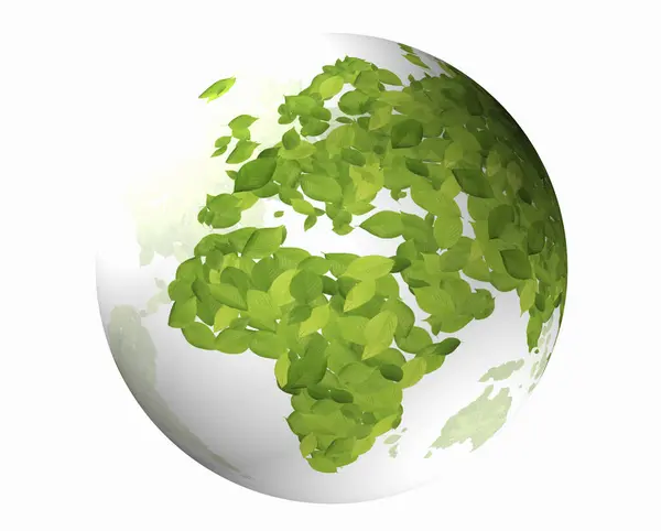 Grön Karta Över Jorden Med Vit Bakgrund — Stockfoto