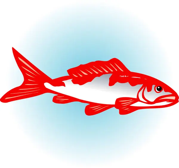 白のスタイリッシュな漫画の魚のイラスト — ストック写真