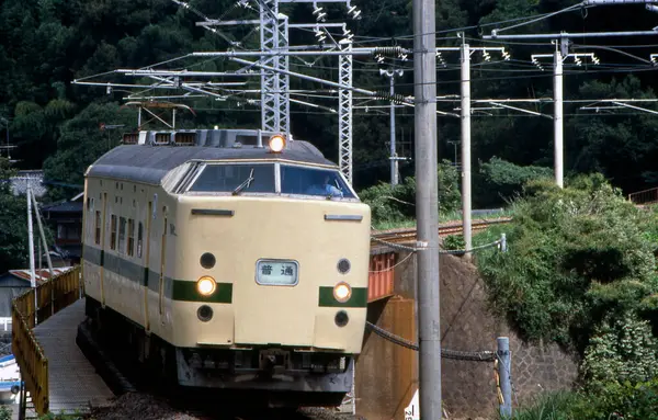 Hızlı tren demiryolunda hızla ilerliyor. 