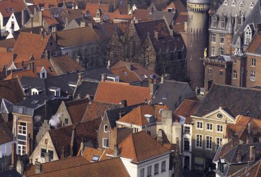 Avrupa şehir mimarisinin havadan görünüşü