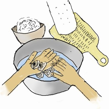 Sabun ve su kullanarak ellerini iyice yıka.