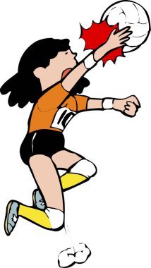 Voleybolcu kız karikatür çizimi