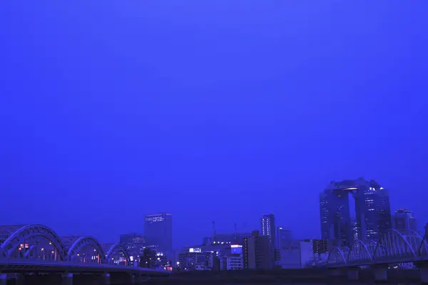 Uitzicht Moderne Stad Avond — Stockfoto