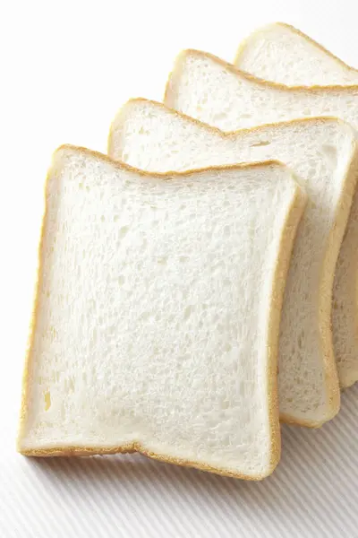 Fresh Bread Slices White Background — Stock Photo, Image