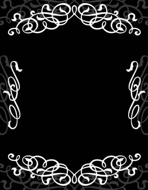 Dekoratif vintage elementlere sahip siyah ve beyaz soyut arkaplan          