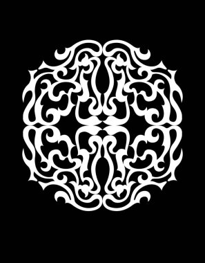 Dekoratif vintage elementlere sahip siyah ve beyaz soyut arkaplan          