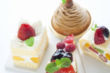 Taze dutlu çeşitli lezzetli kekler. Tatlı tatlılar