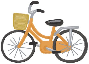 beyaz arkaplanda bisiklet çizimi.