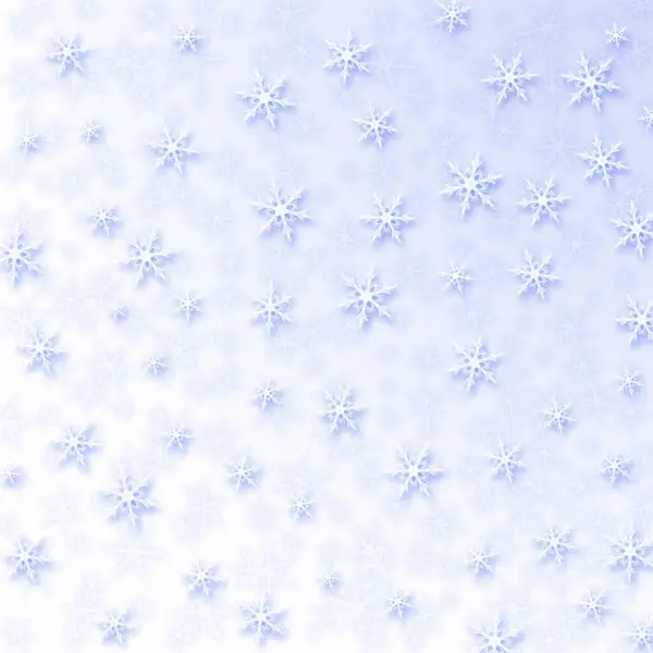 Witte Sneeuwvlokken Blauwe Achtergrond — Stockfoto