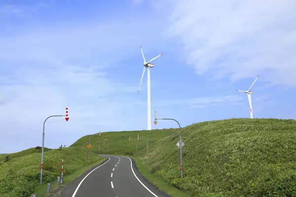 Wind Turbines Road — Stock Photo, Image