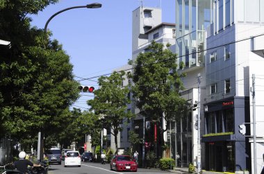 Tokyo 'nun canlı Meguro-ku bölgesinin sokak manzarası, Japonya 