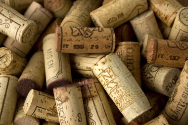 yakın plan - arkaplanda kahverengi şarap mantarları