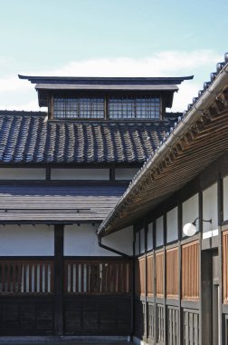 Japonya 'da eski, geleneksel Japon mimarisi.