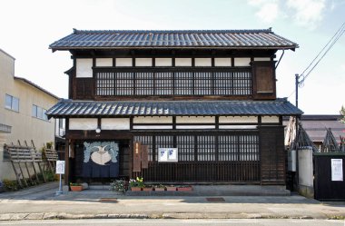 Japonya 'da eski, geleneksel Japon mimarisi.