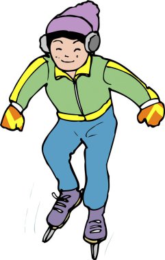  Çizgi film karakteri kaykay, illüstrasyon 