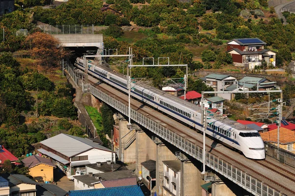 Schnellzug Mit Shinkansen Kugeln Rast Japan — Stockfoto