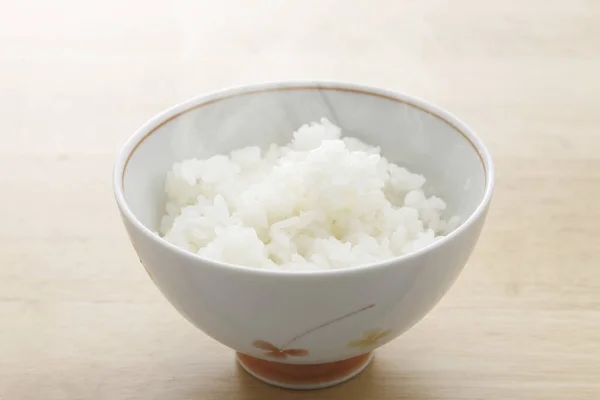 Japanischer Reis Schüssel Hintergrund Nahaufnahme — Stockfoto