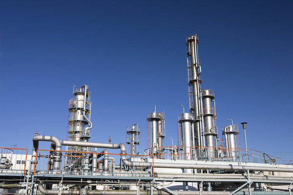 oil refinery in petrochemical industrial area