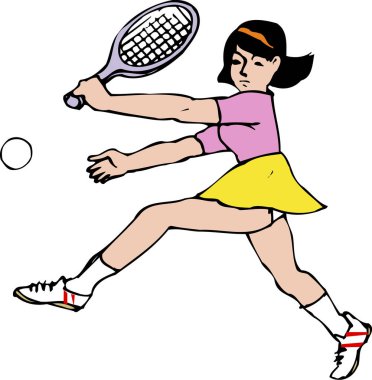  Beyaz arka planda badminton oynayan kadının resmi