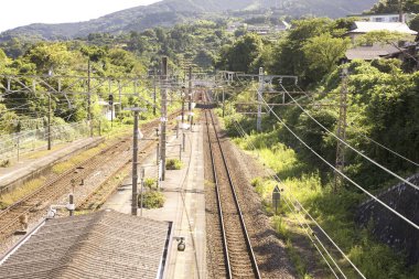 Şehirdeki tren rayları.