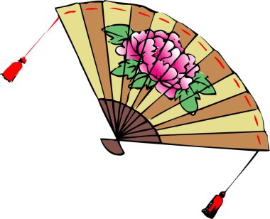 Beyaz arkaplanda Çince hayran simgesi 