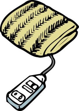 Beyaz arkaplanda eski tonometre, karikatür çizimi    