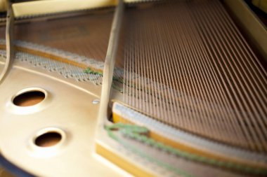 Konser salonunda piyano tuşları.