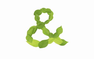 Yapraklardan yapılmış ampersand işareti