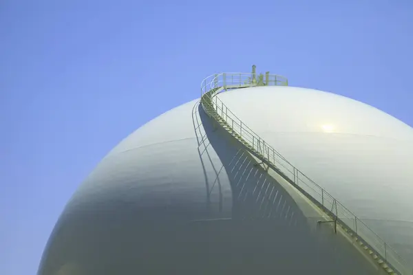 Armazenamento Grandes Esferas Gás Combustível Japão — Fotografia de Stock
