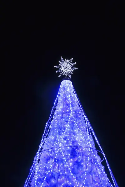 Christmas Tree Night City — Stock Photo, Image