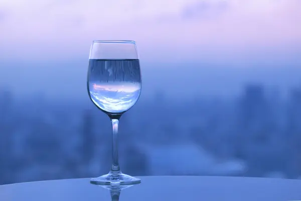 White Wine Glass Blurred Background — Stock Photo, Image