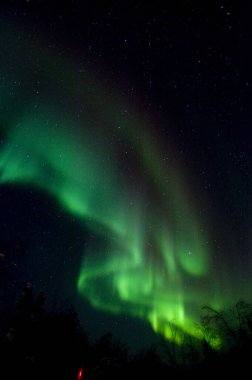 Aurora Borealis, Kuzey Işıkları Gece gökyüzünde         