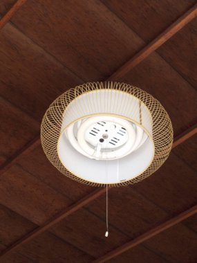 Yuvarlak tavanlı bir lambanın dikey yakın çekimi