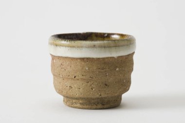 Kırsal seramik kupa desenli kahverengi kil ve jöleli kenar