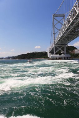 Güzel manzara. Girdaplar ve Onaruto köprüsü
