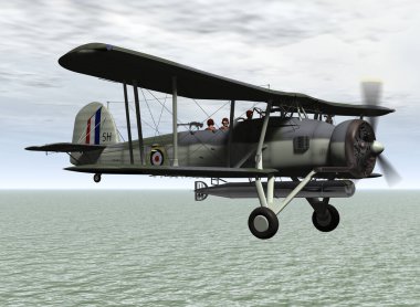 Vintage bir uçak çizimi