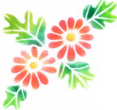 suluboya çiçekler, beyaz üzerinde izole