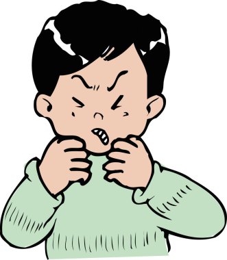 Beyaz arkaplanda izole edilmiş karikatür adam çizimi 